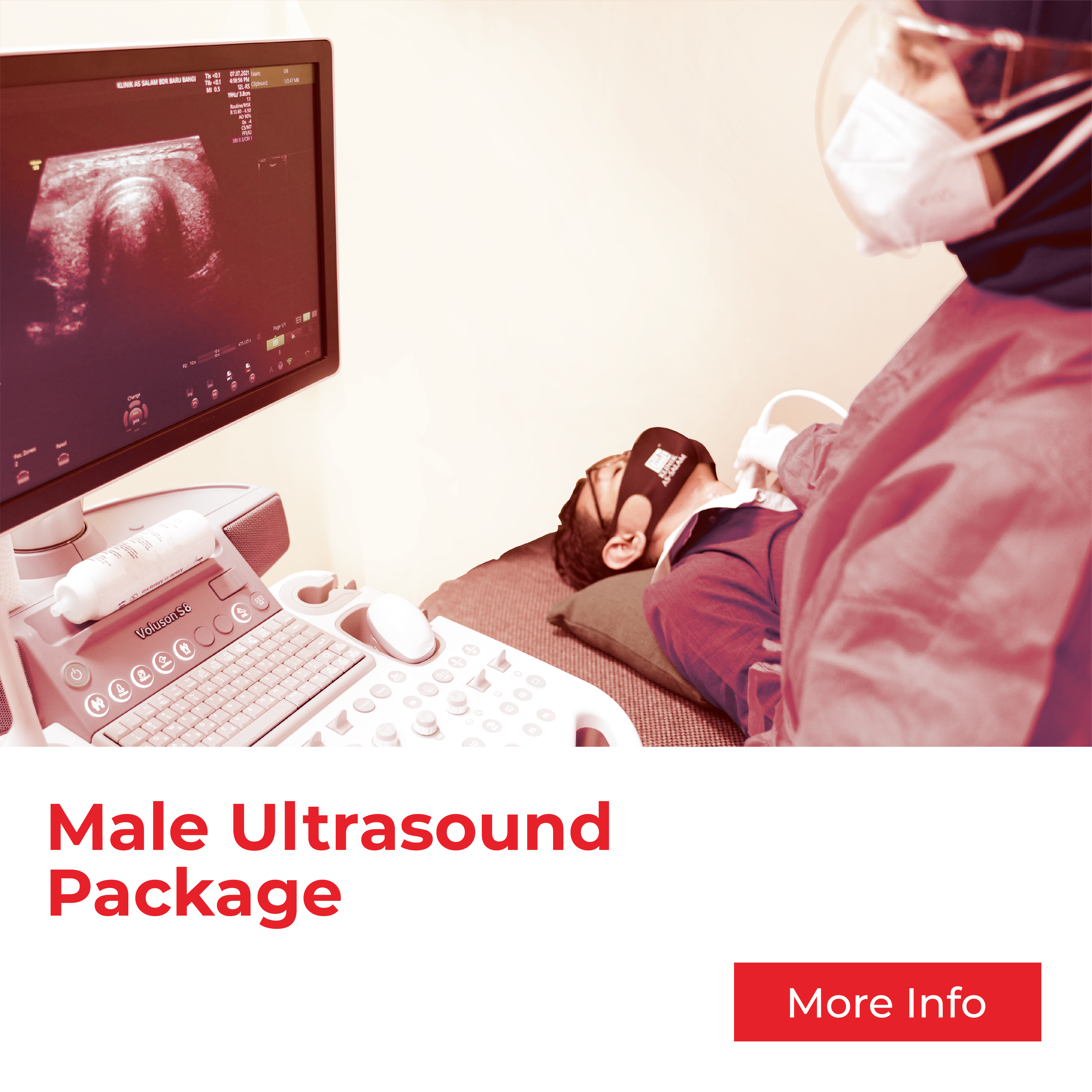 Male Ultrasound Package from Klinik As Salam to check the male reproductive system & take care of health