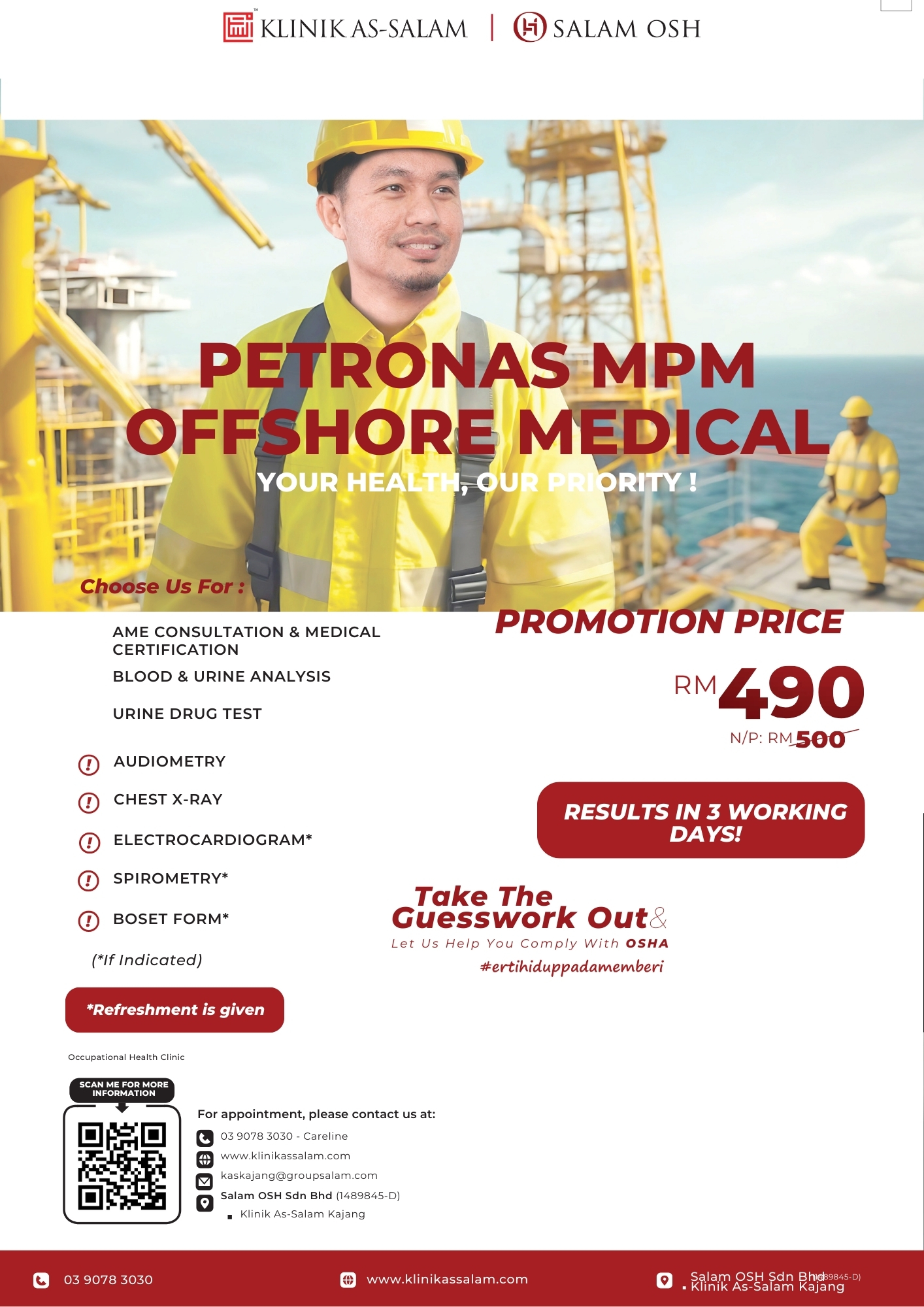 Oil & Gas MPM Offshore Medical Check UP Poster Package Pricing by Kilink As Salam