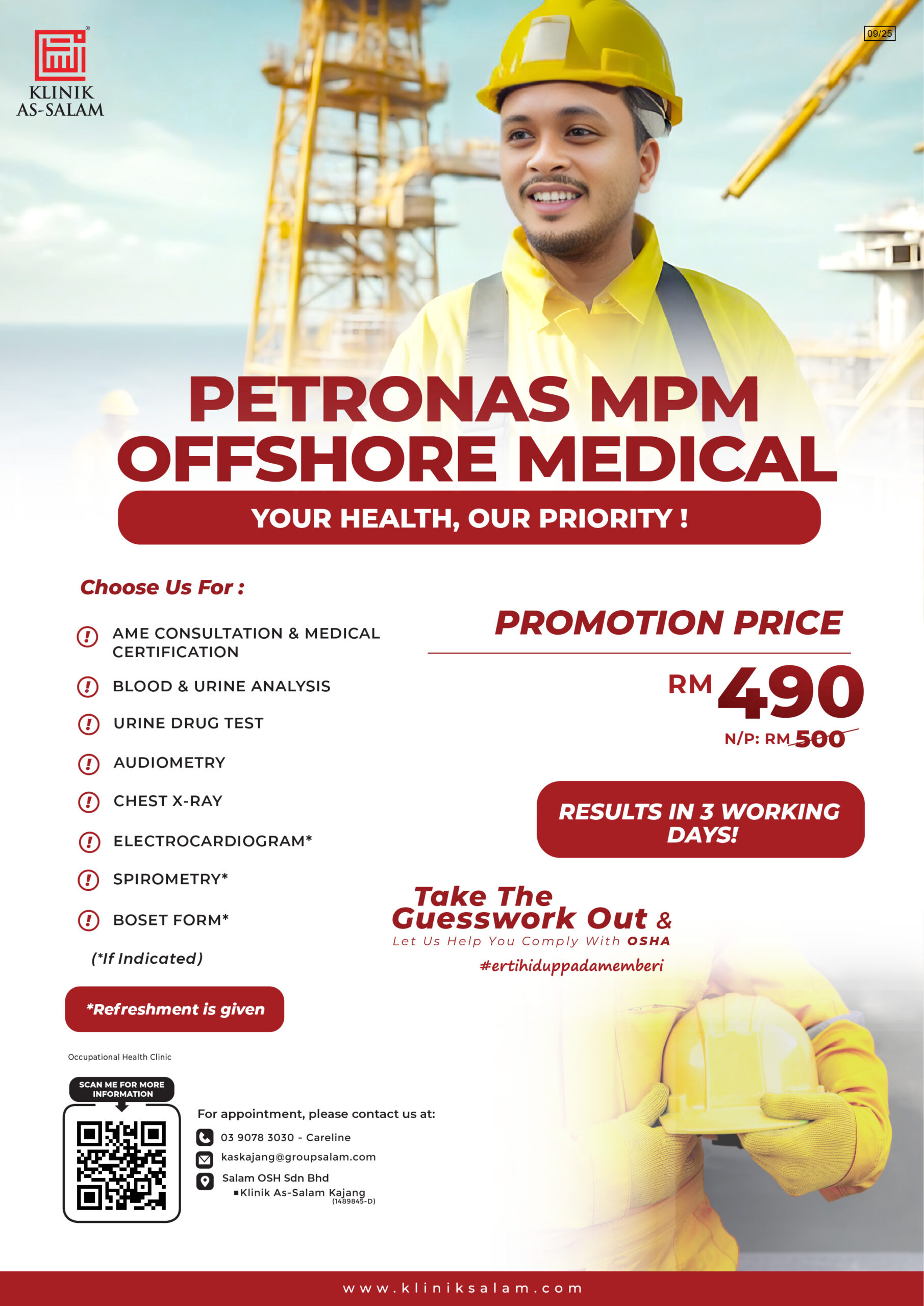 Oil & Gas MPM Offshore Medical Check UP Poster Package Pricing by Kilink As Salam