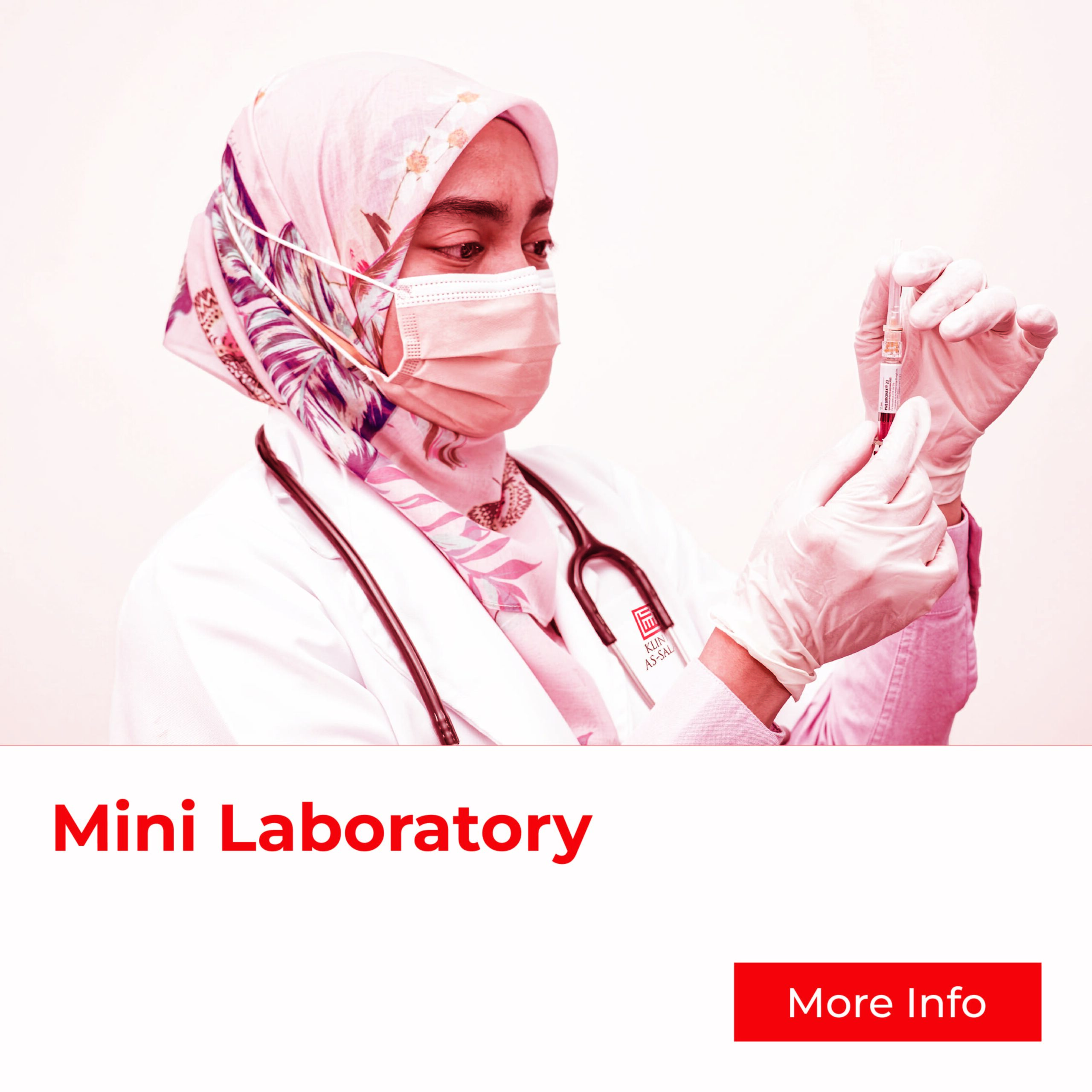 Women Professional Medical Team holding test tube - Mini Diagnostic Laboratory Regarding General Wellness & multiple health test services provided to Patients by Klinik As Salam